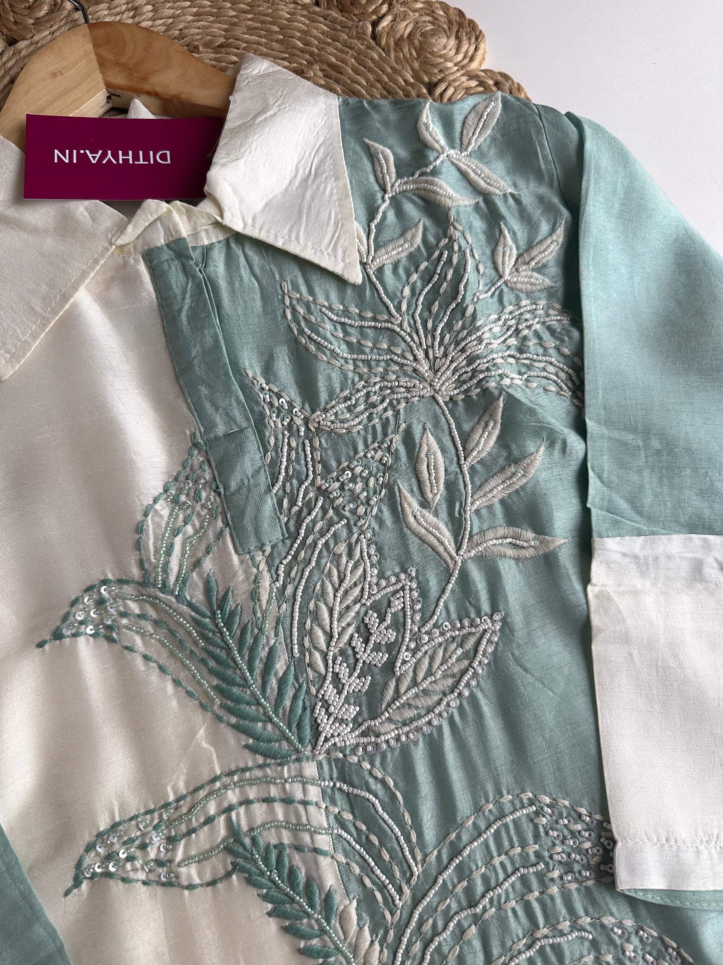 K427 - Handwork Russian silk coord set