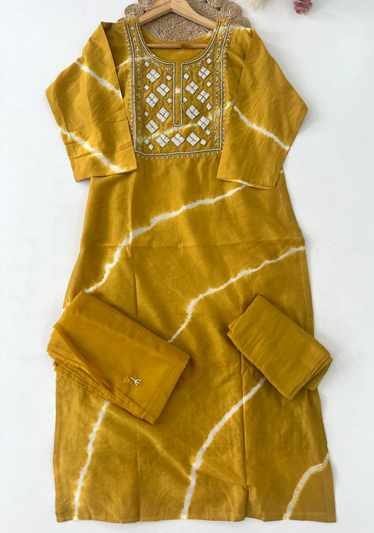 D196 - Dola silk straight kurti with pants and dupatta