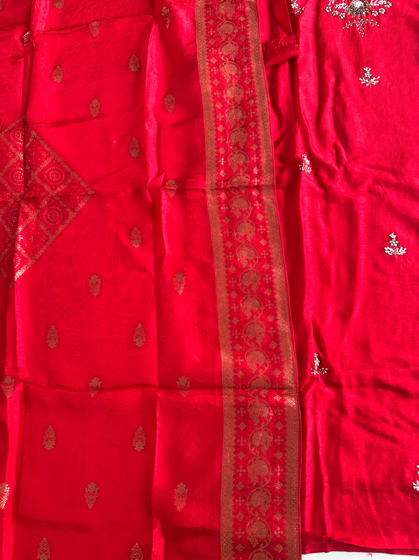 D432 - Russian silk straight kurti with pants and dupatta