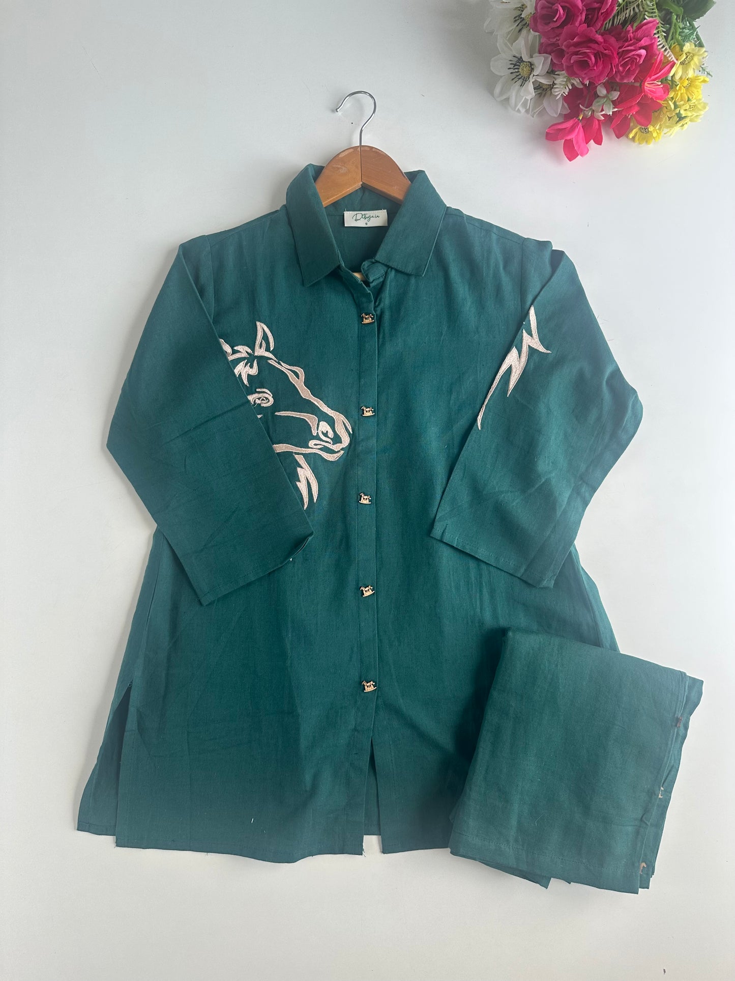 K456 - Mul cotton embroidered coord set