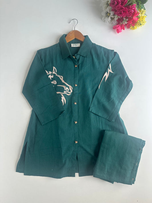 K456 - Mul cotton embroidered coord set