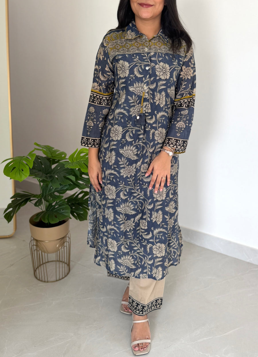 K553 - Muslin cotton printed coord set in 2 styles