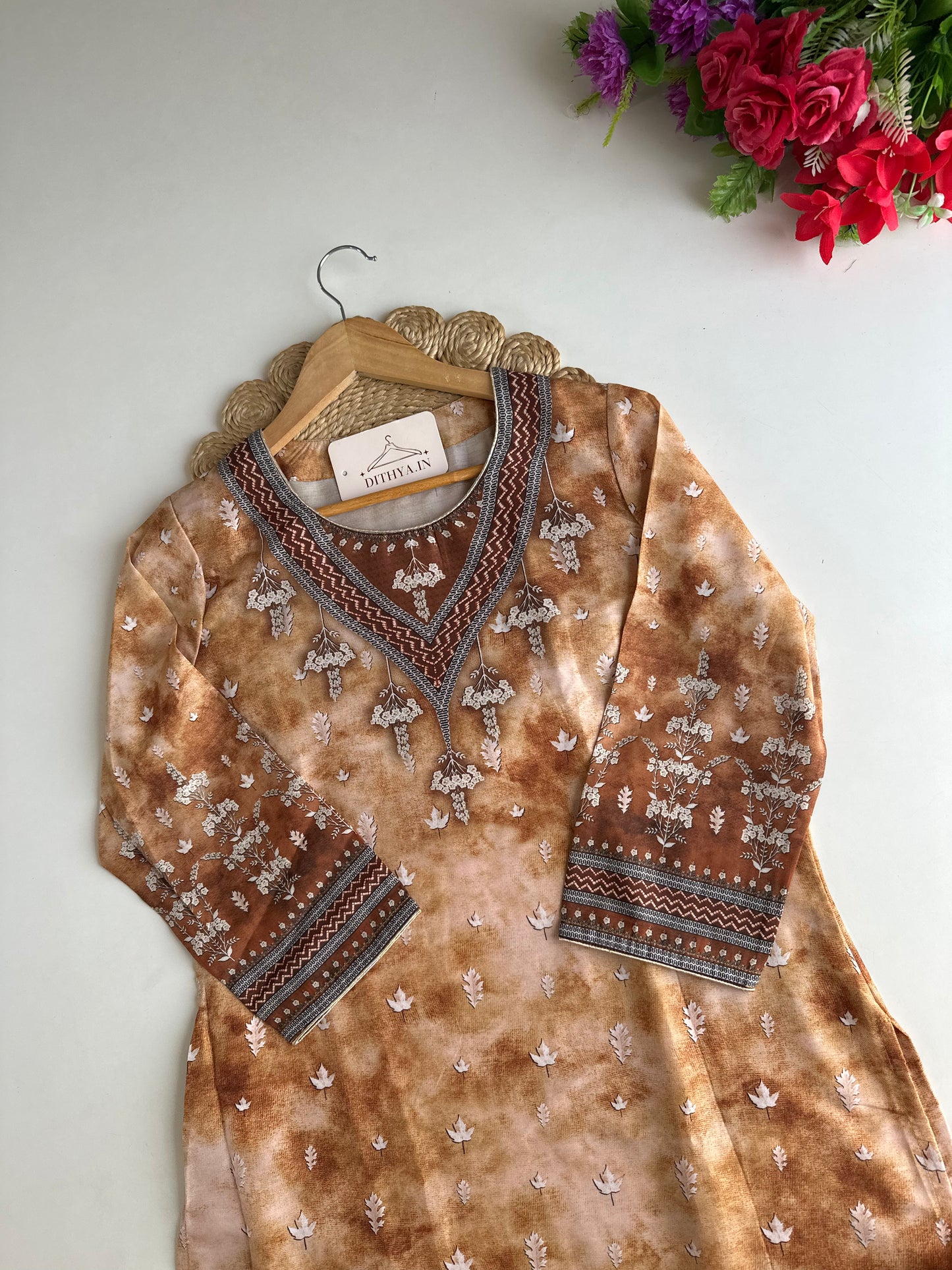 D507-Rayon straight Kurti with pants