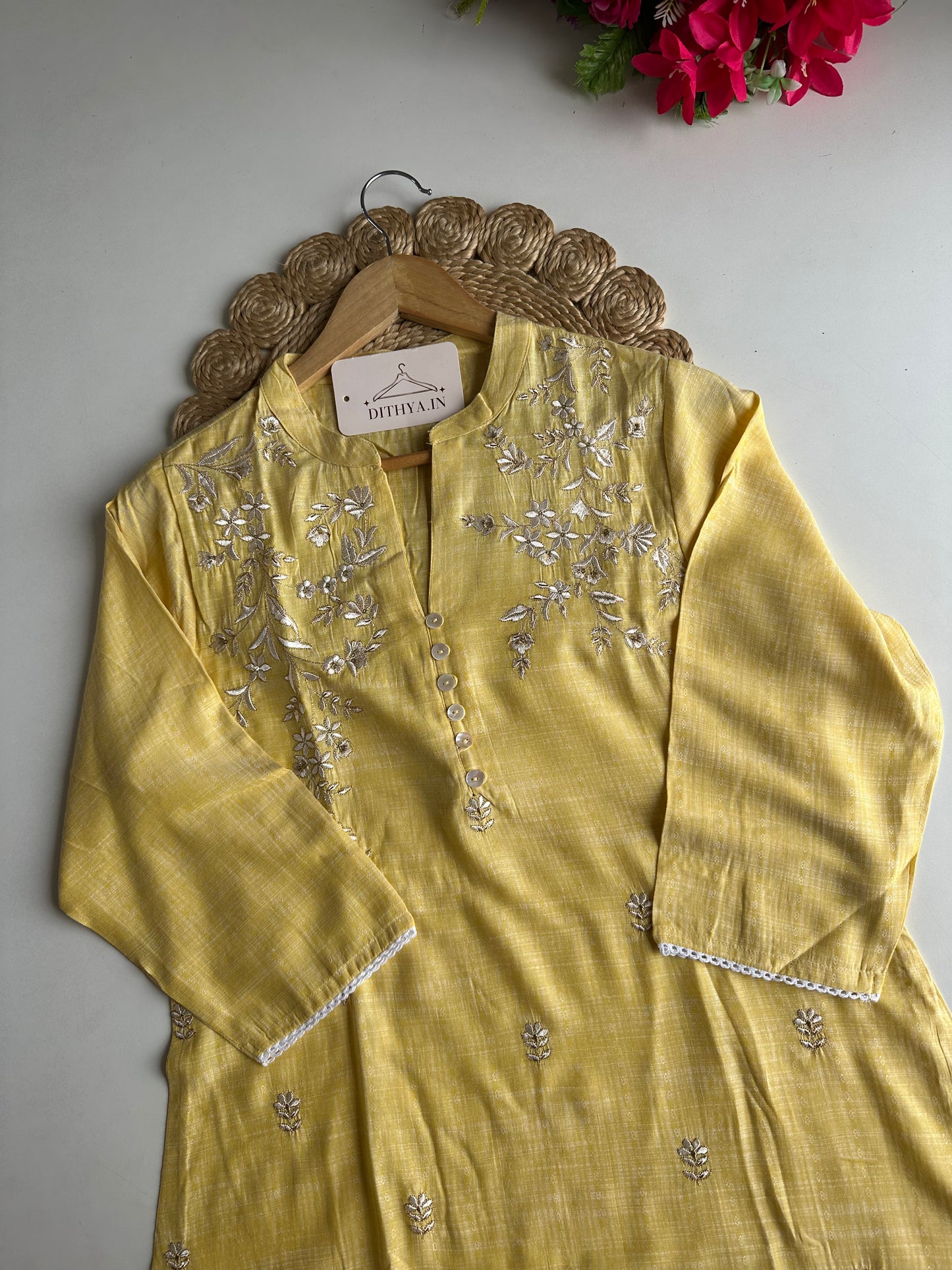 D508-Muslin straight Kurti