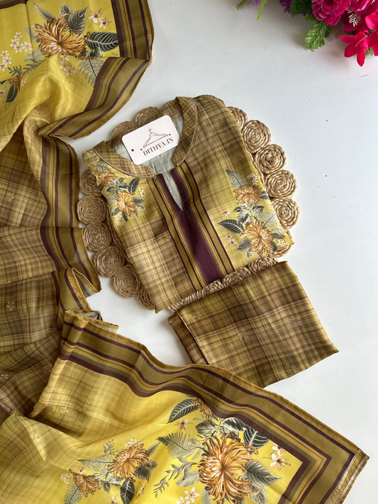 D512-Rayon straight Kurti with pants and dupatta