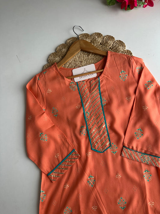 D514-Rayon straight Kurti