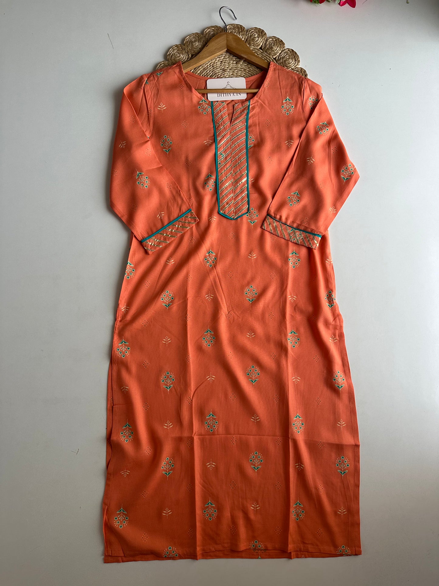 D514-Rayon straight Kurti