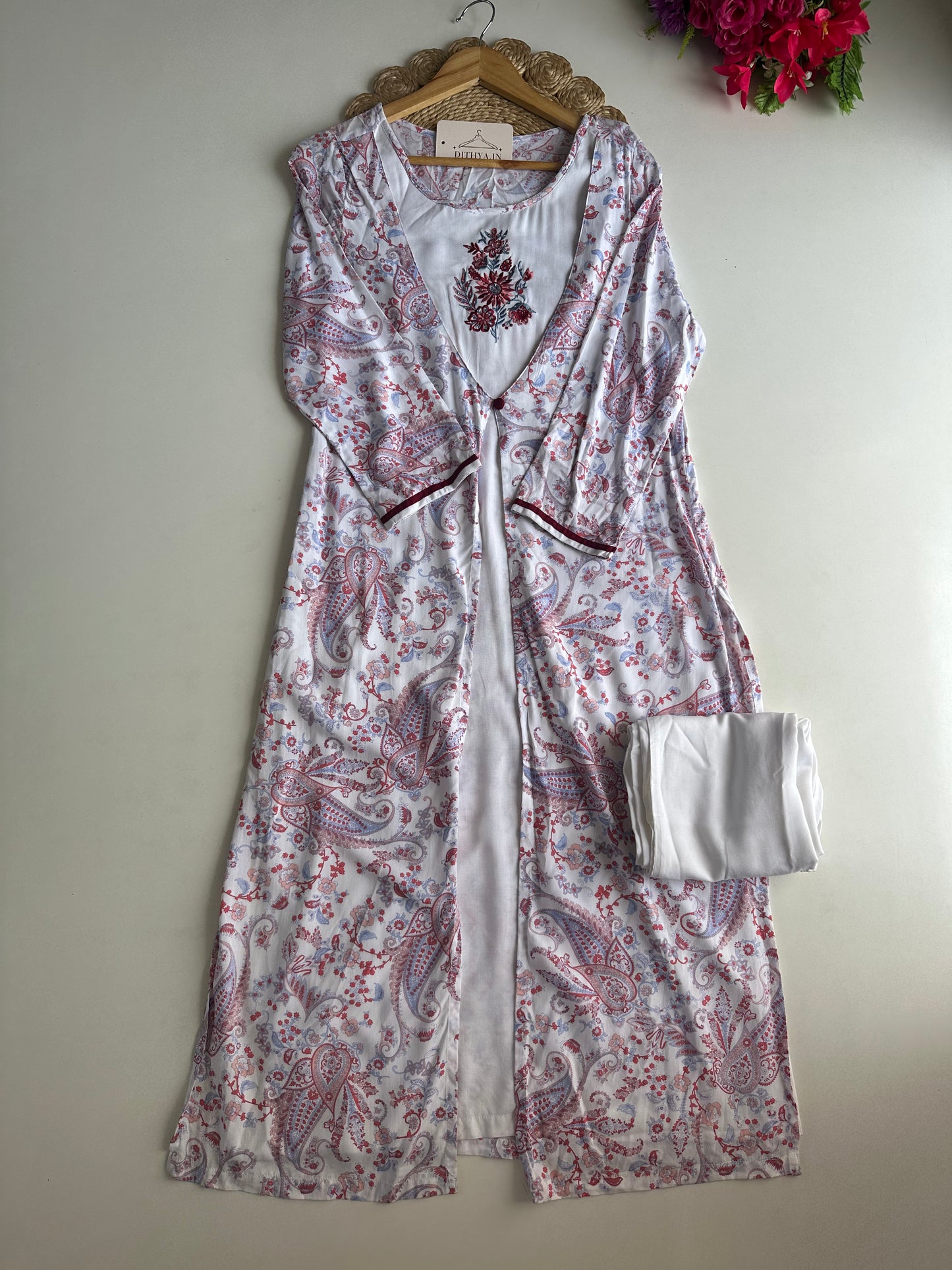 D516-Cotton aline Kurti with pants