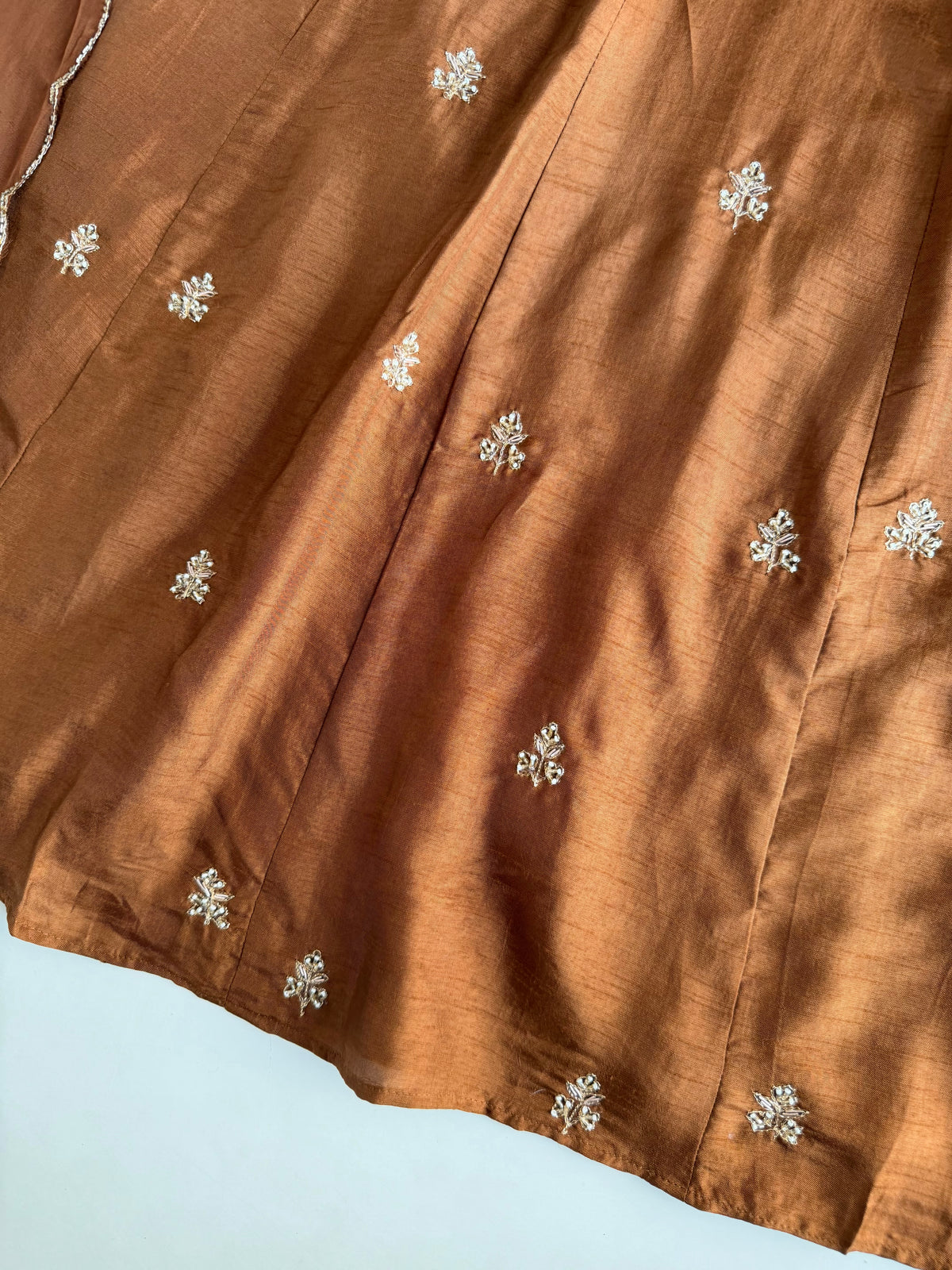 K737 -Russian silk handwork Anarkali with pants and dupatta