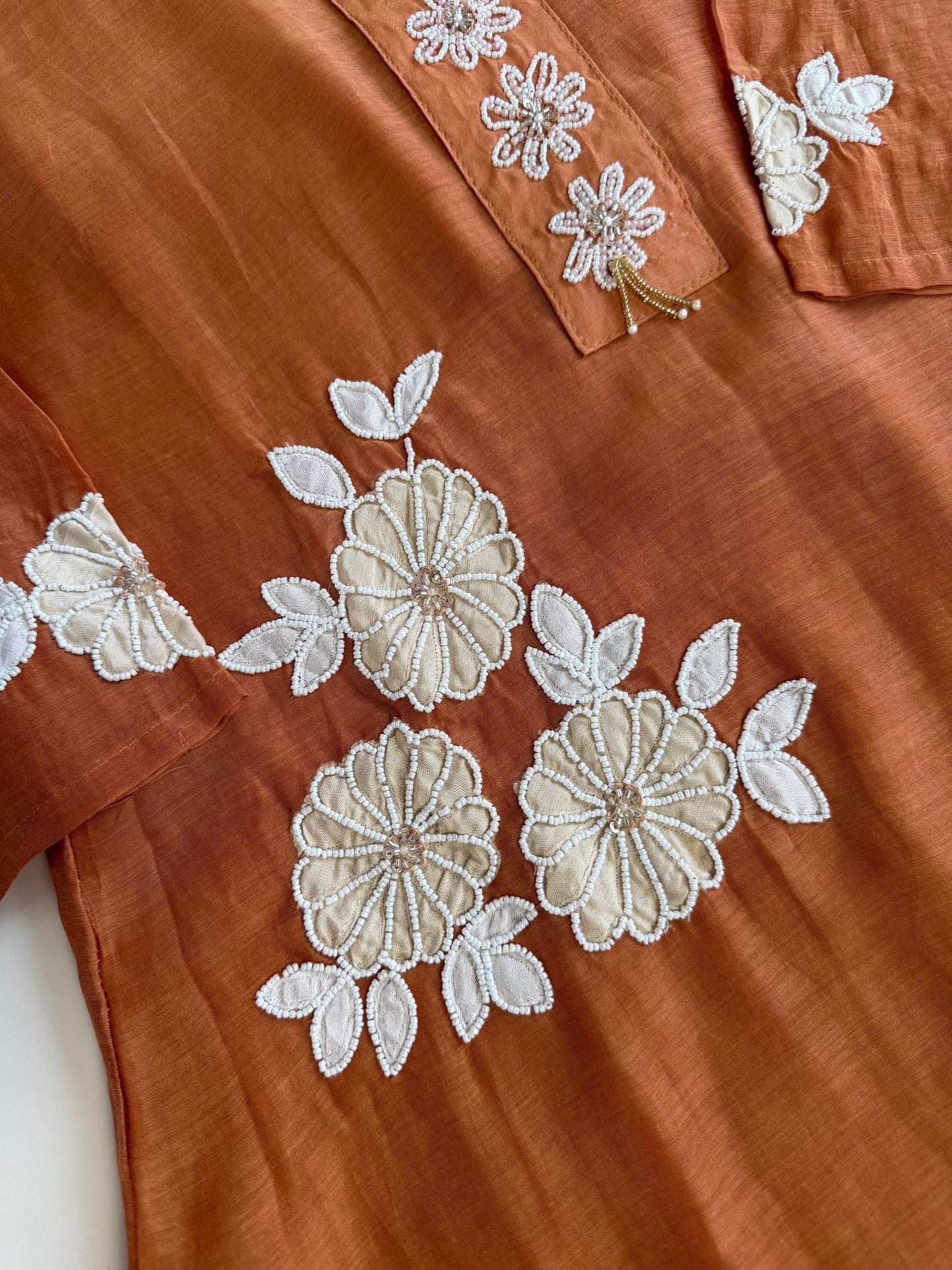 K564 - Mul chanderi appliqué work coord set