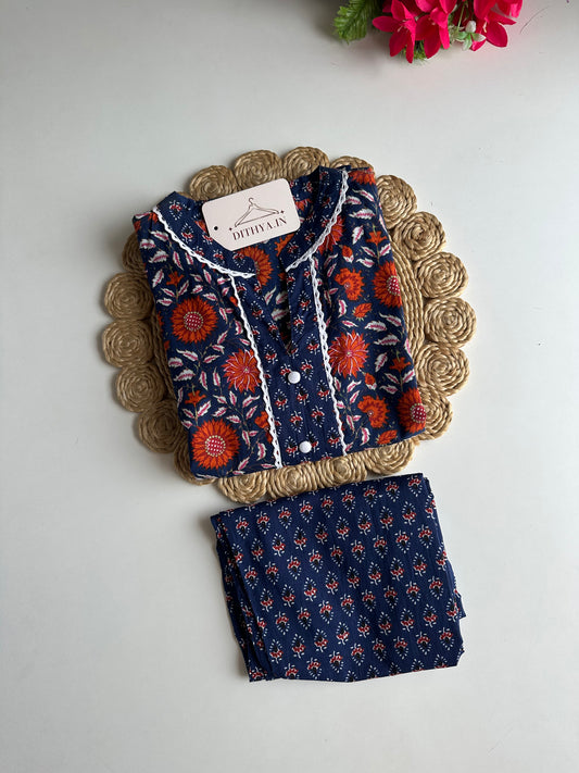 D520-Cotton straight Kurti with pants