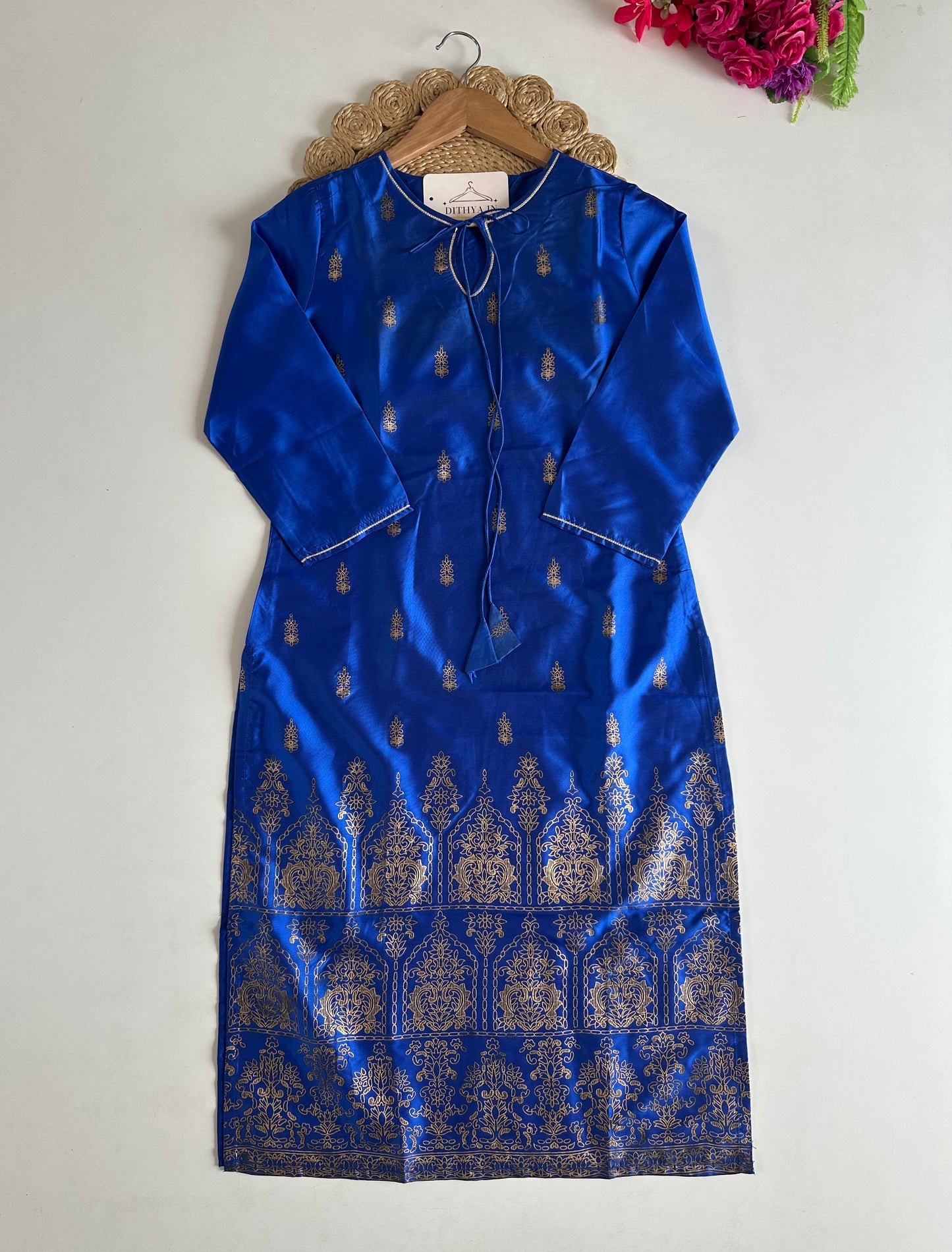 D523-Silk straight Kurti