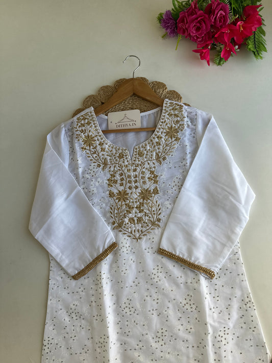 D525-Cotton straight Kurti with pants
