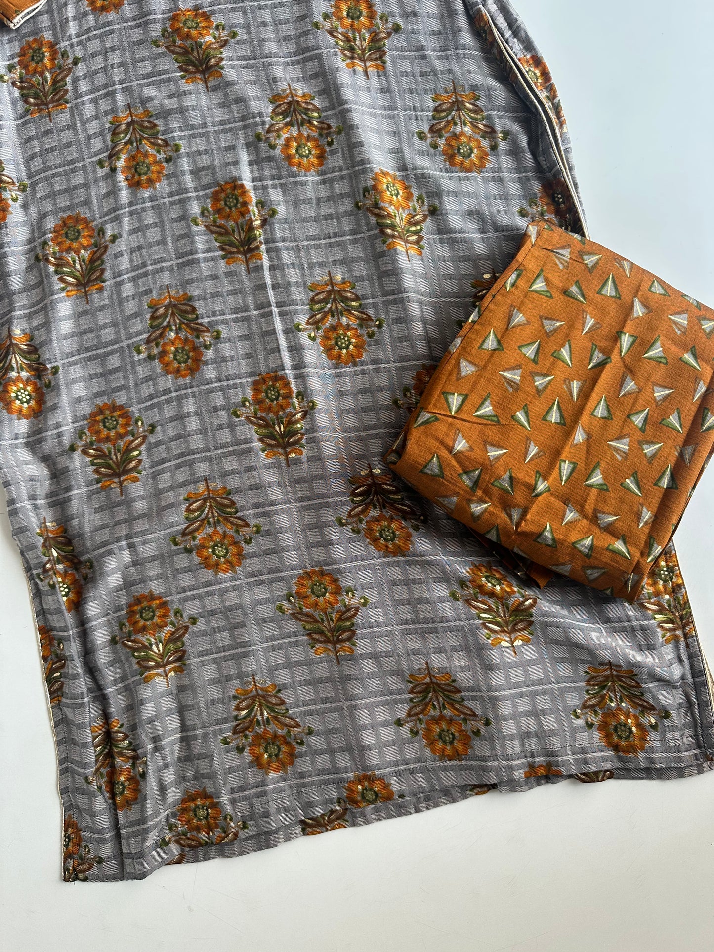 D527-Muslin straight Kurti with pants