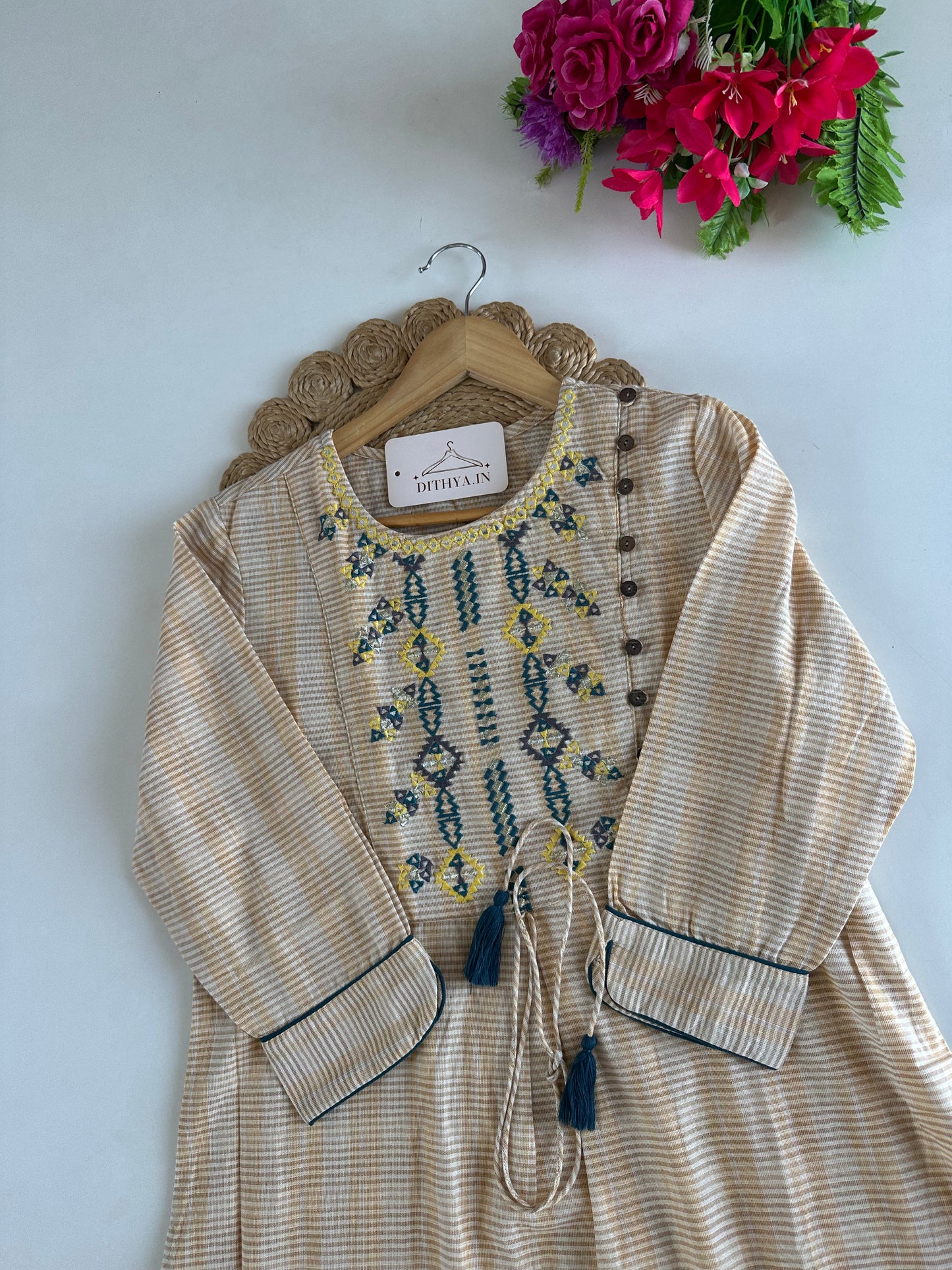 D538-Cotton Aline Kurti