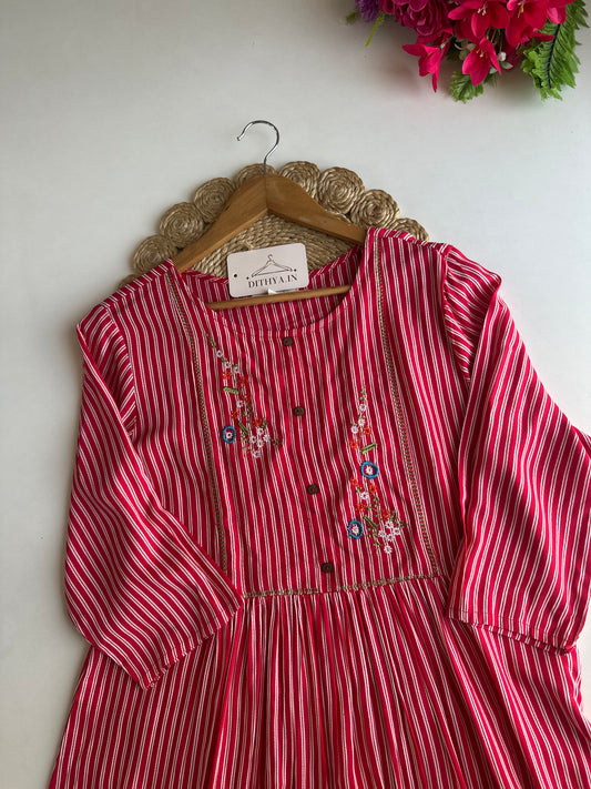 D543-Cotton aline Kurti with pants