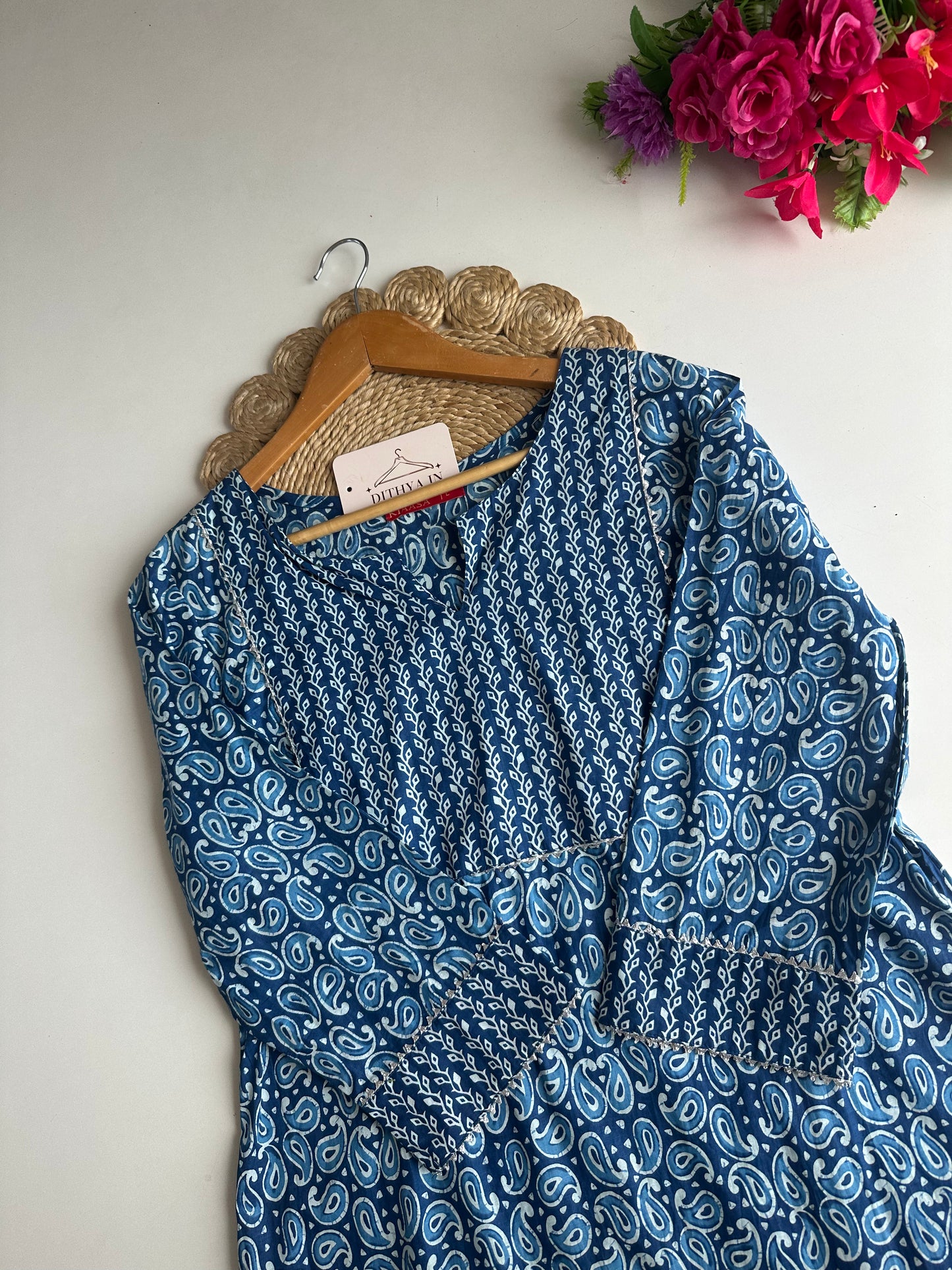 D548-Cotton straight Kurti with pants