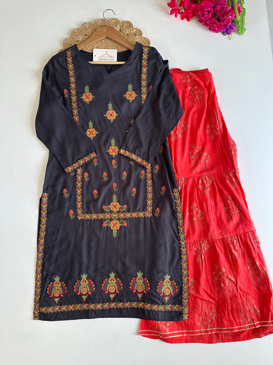 D551-Cotton Kurti with sharara