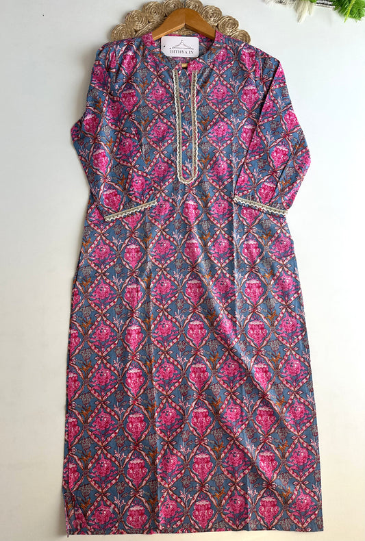 D558-Cotton  straight Kurti