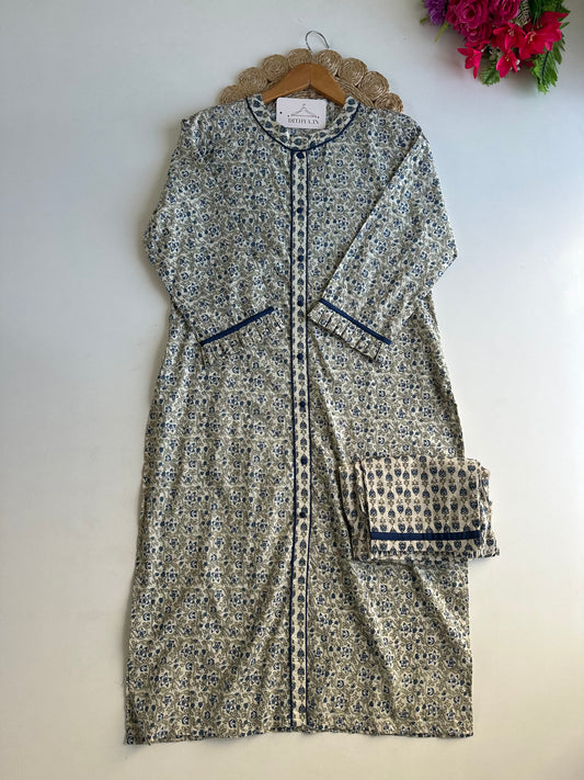 D590-Cotton straight Kurti with pants