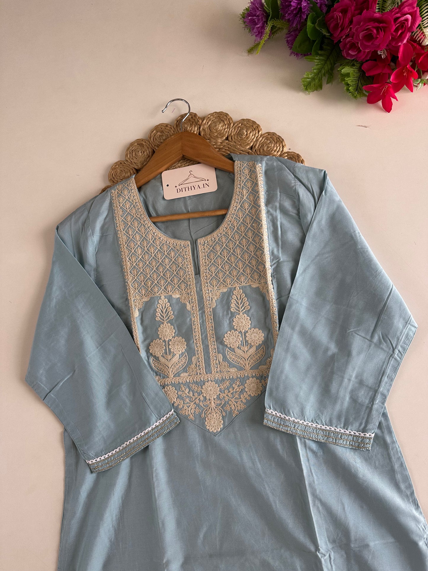 D598-Cotton  straight Kurti