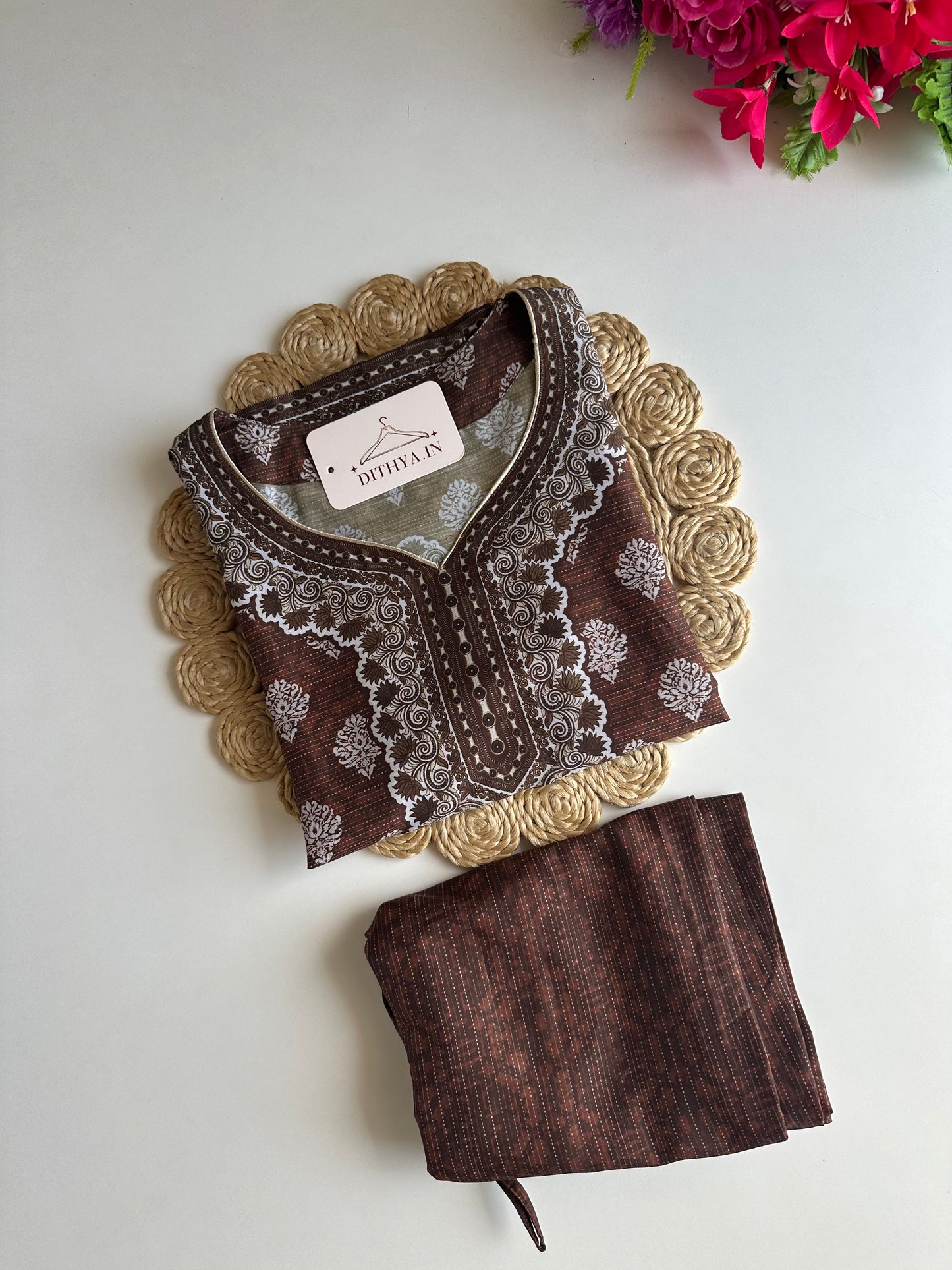 D599-Rayon straight Kurti with pants
