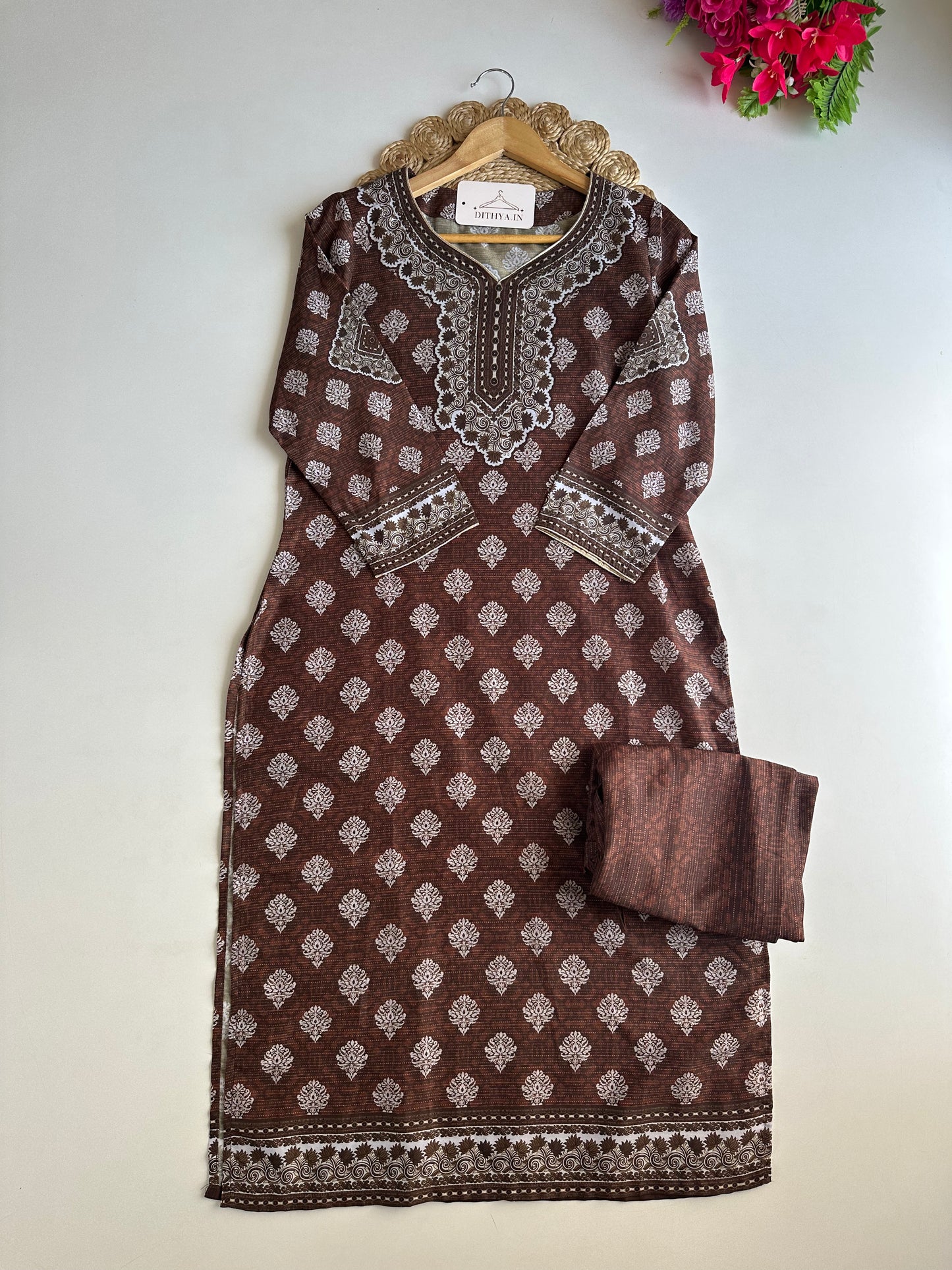 D599-Rayon straight Kurti with pants