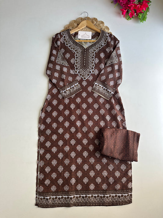 D519-Cotton straight Kurti with pants