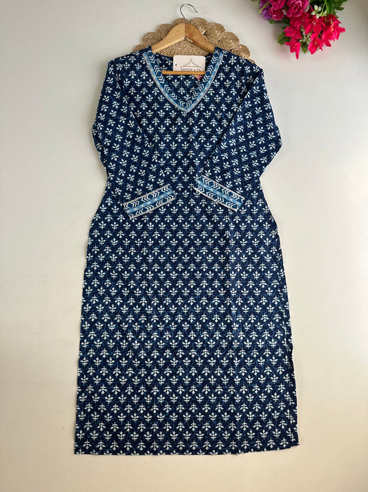 D602-Cotton  straight Kurti