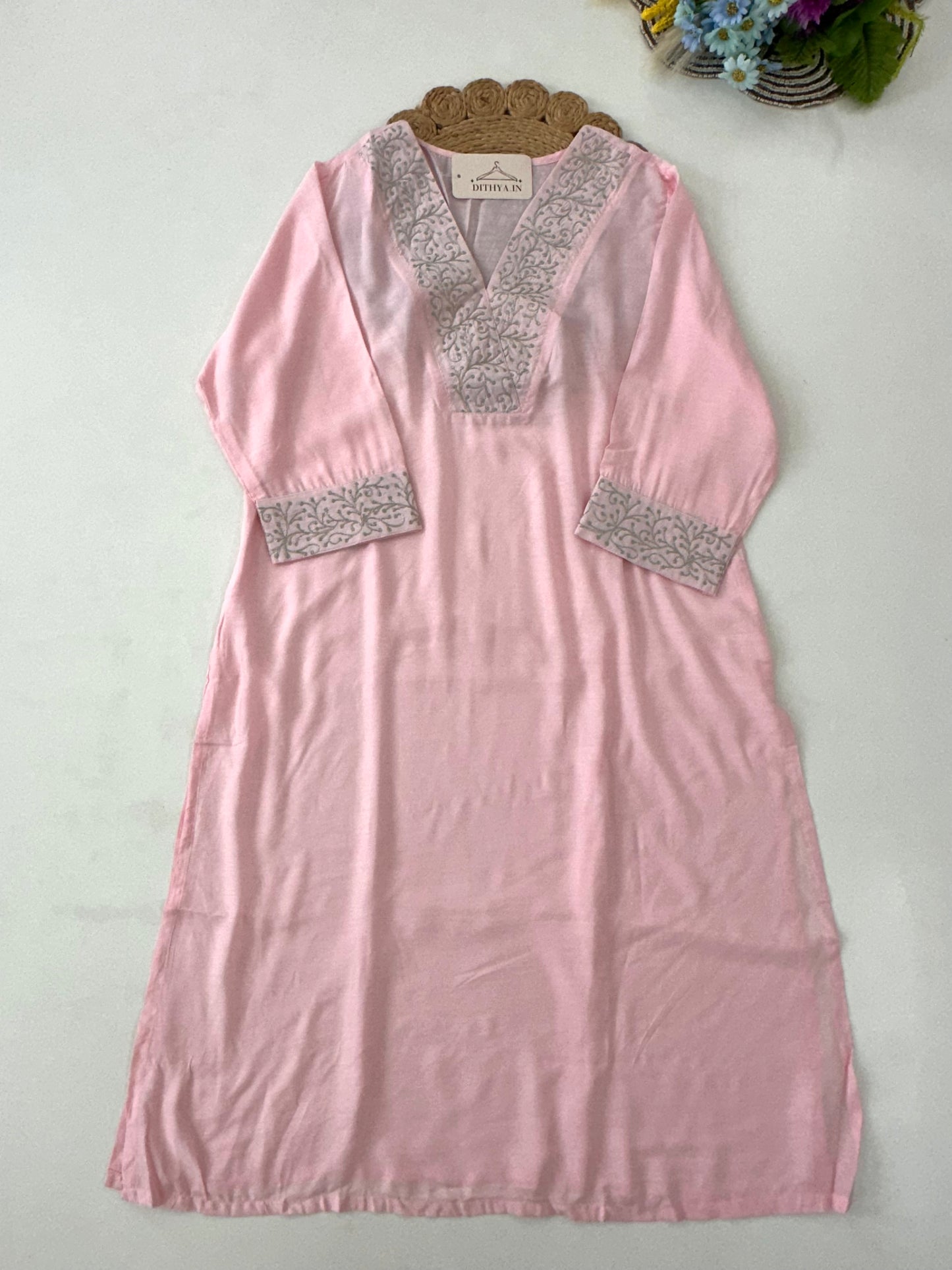 D611-Cotton  straight Kurti