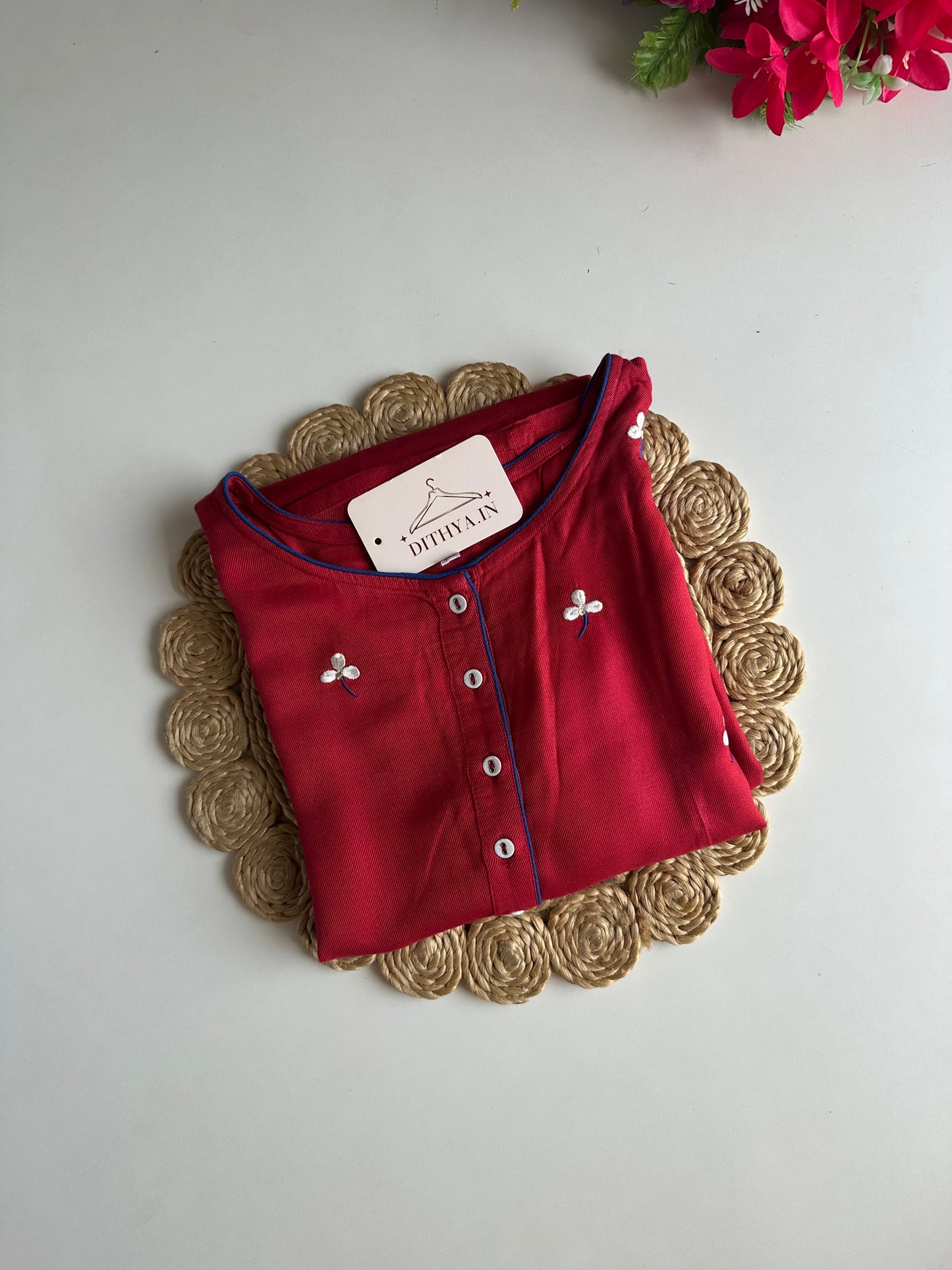 D615-Muslin straight Kurti