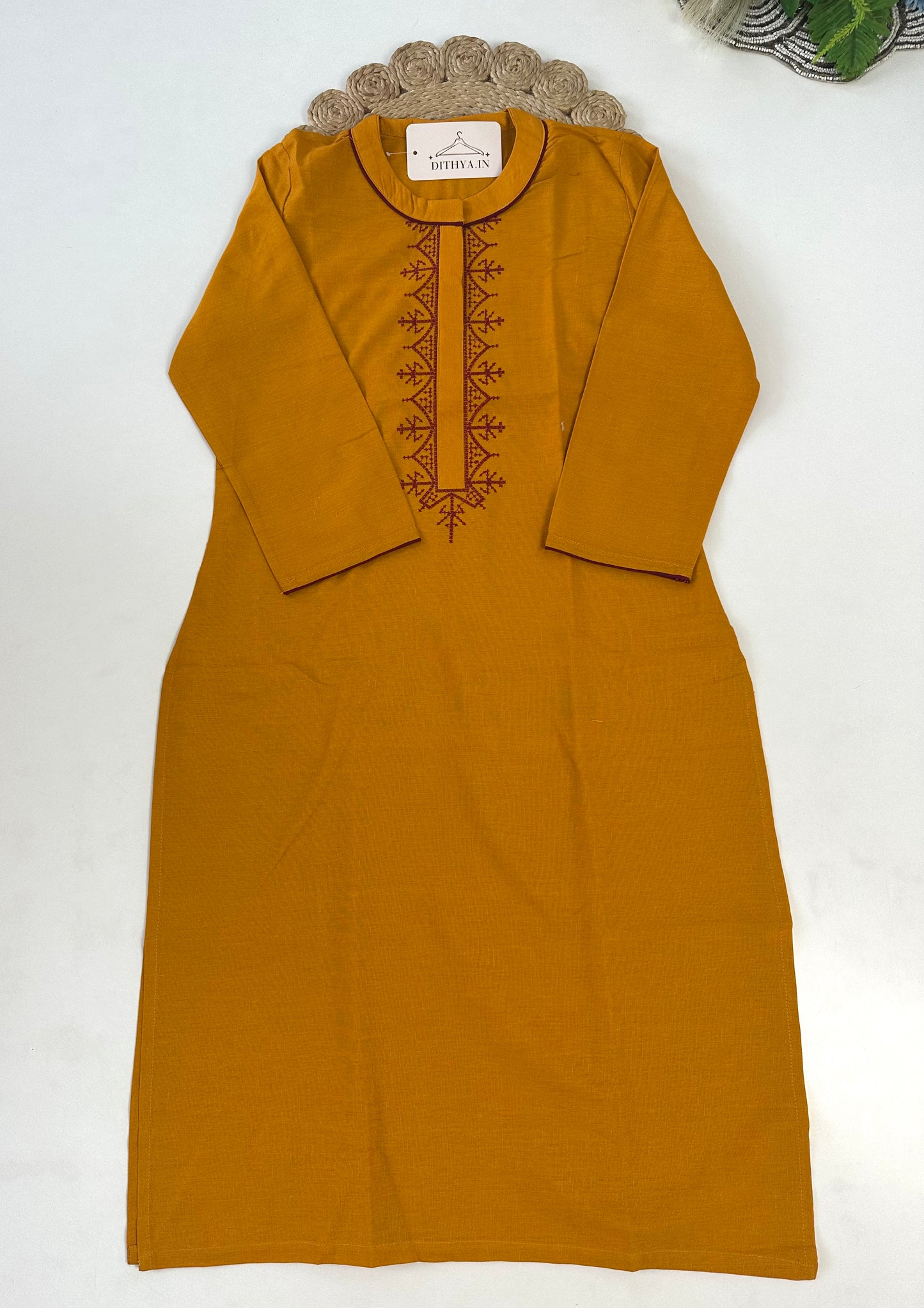 D617-Muslin straight Kurti