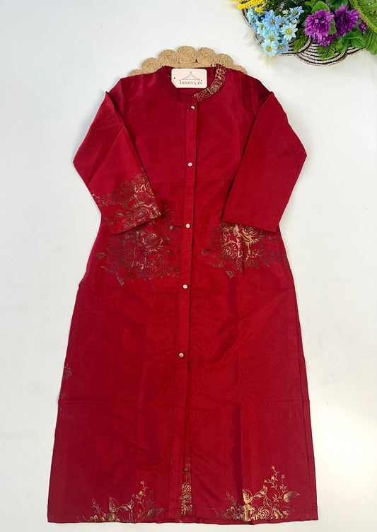 D618-Silk straight Kurti