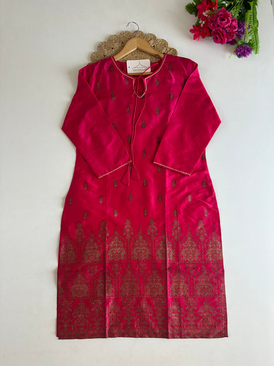 D624-Silk straight Kurti