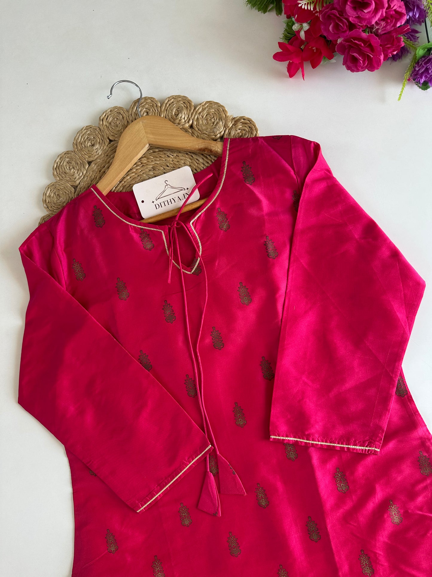 D624-Silk straight Kurti
