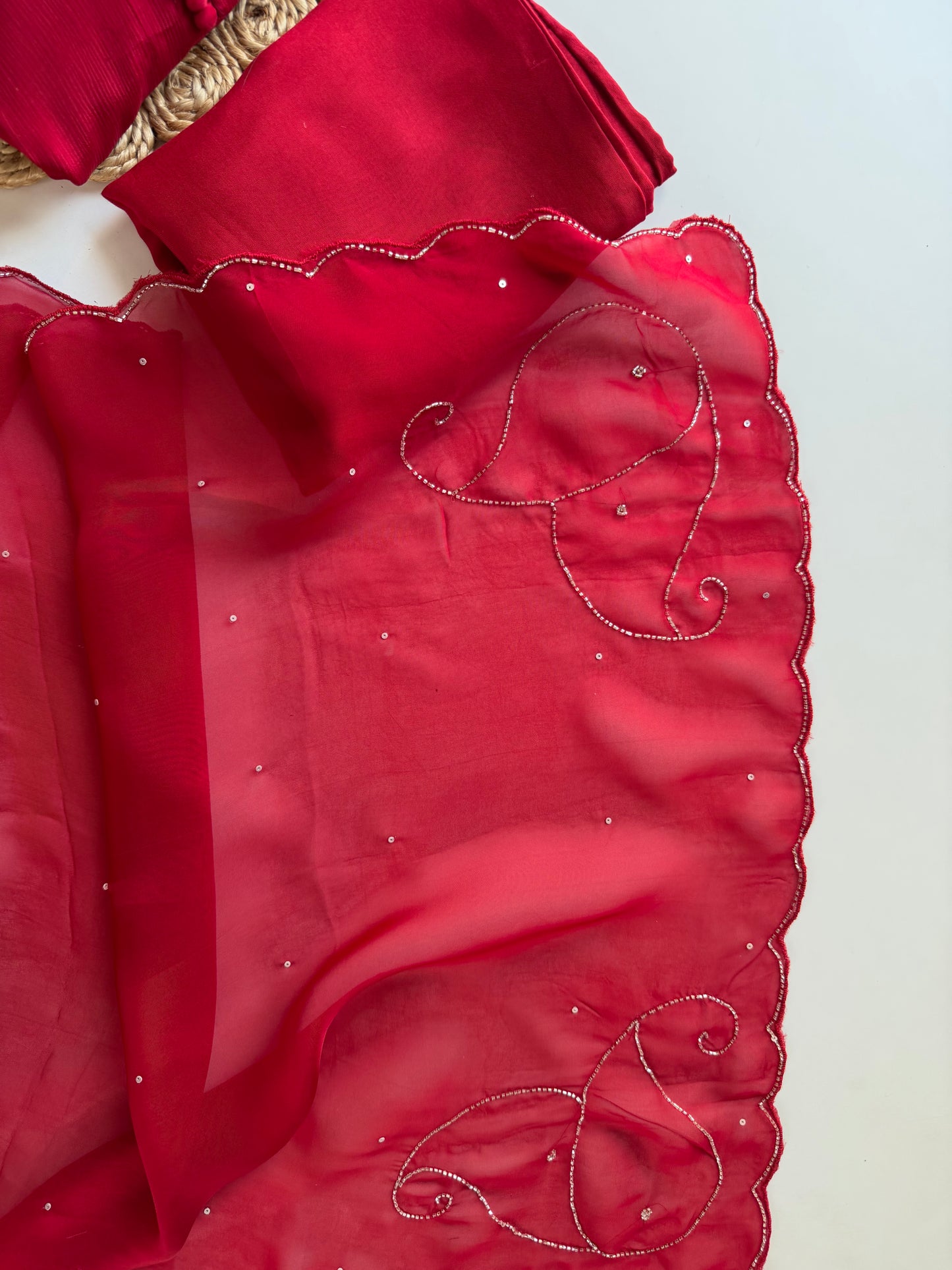 K689 - Pure Chinnon handwork Anarkali with pants and dupatta