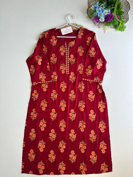 D632- Cotton  straight Kurti