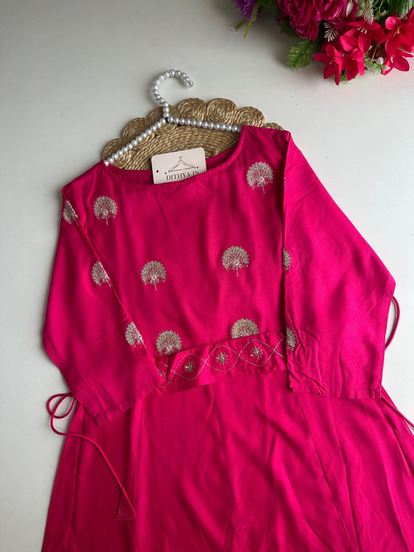 D643-Silk Anarkali with belt