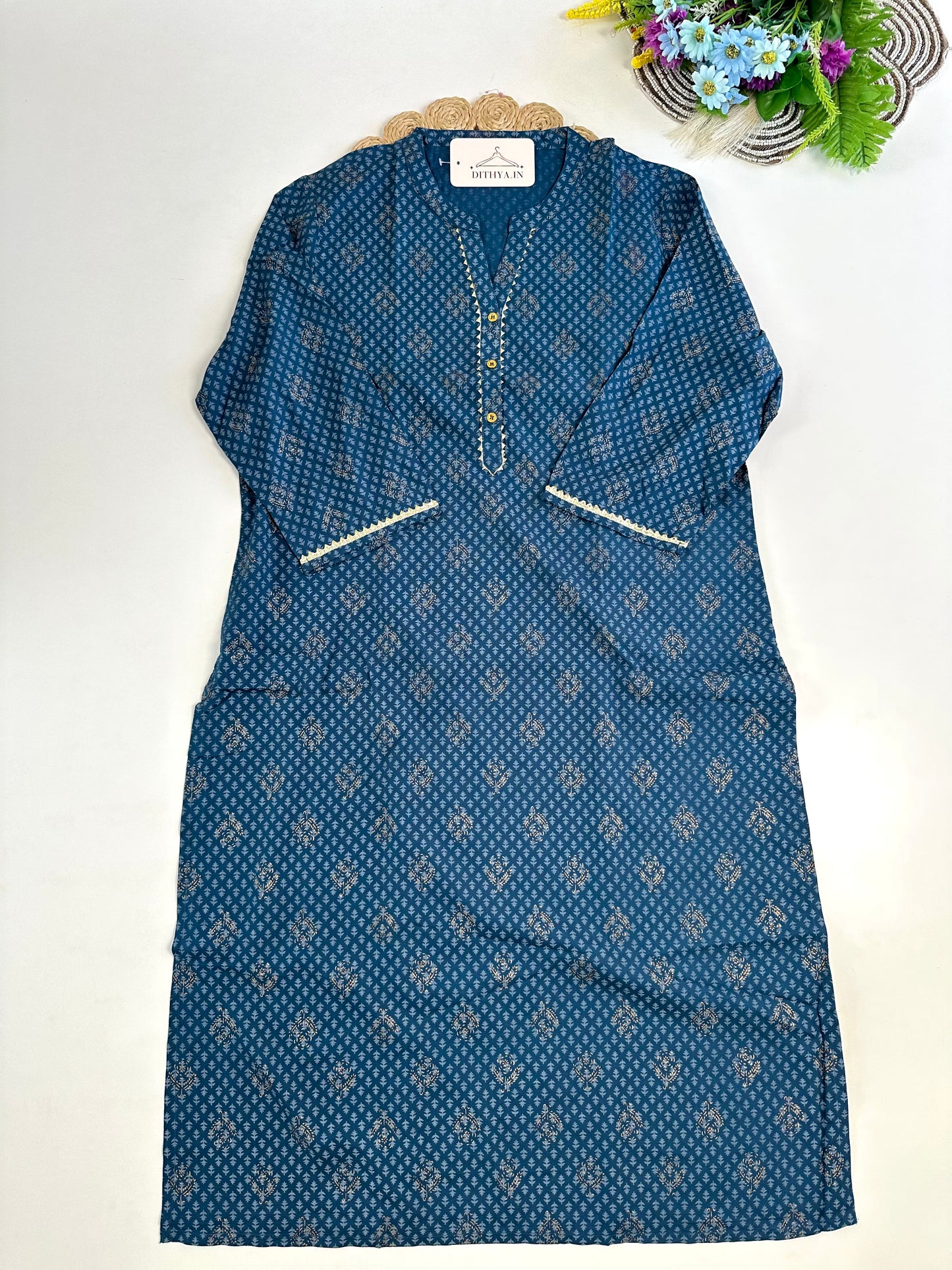 D648-Cotton  straight Kurti