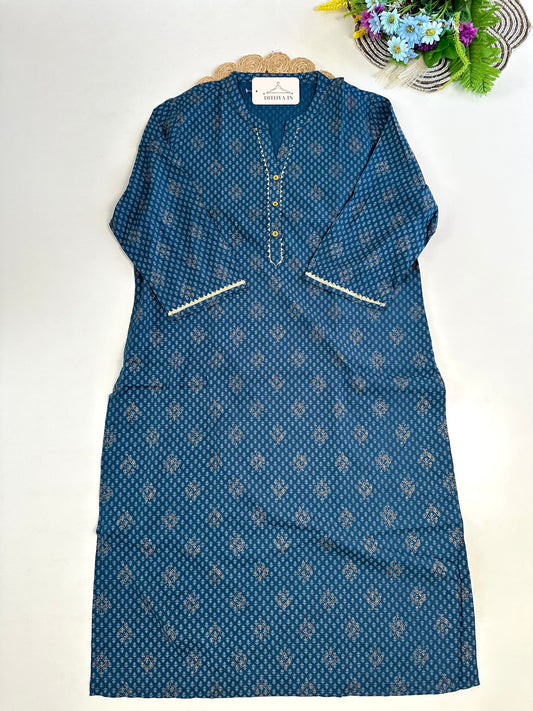 D648-Cotton  straight Kurti