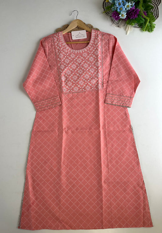 D655-Cotton  straight Kurti