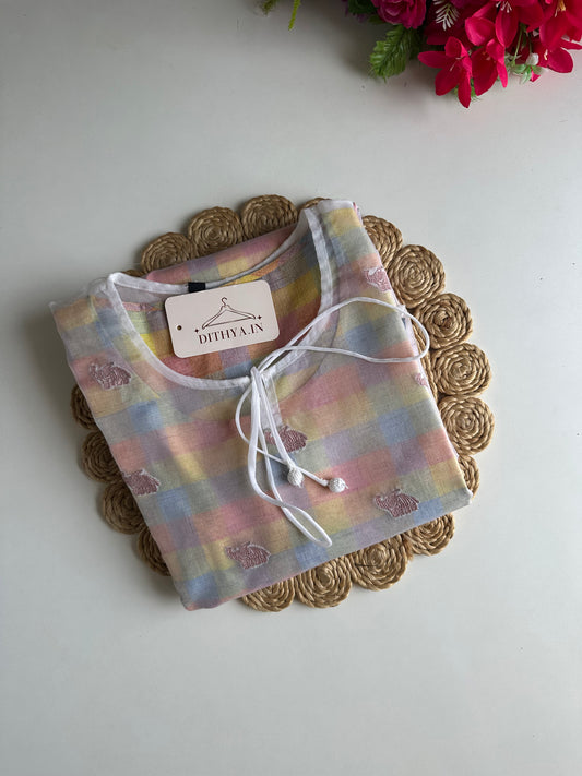 D676-Silk straight Kurti