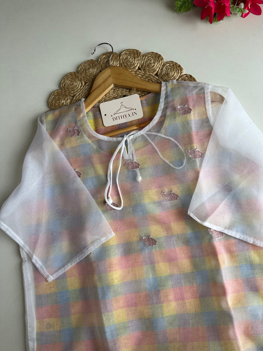 D676-Silk straight Kurti