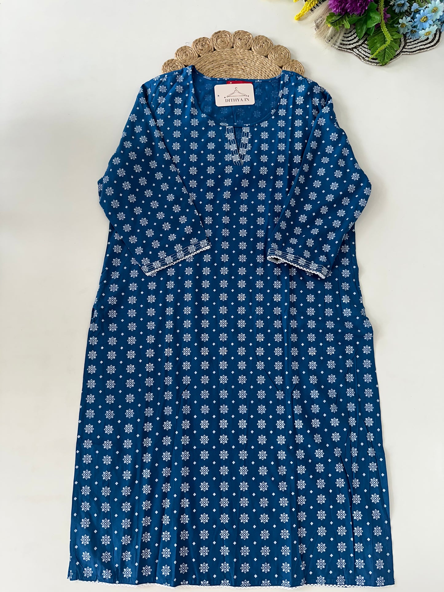 D707-Muslin straight Kurti