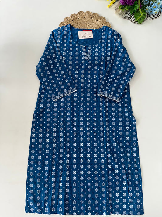 D707-Muslin straight Kurti
