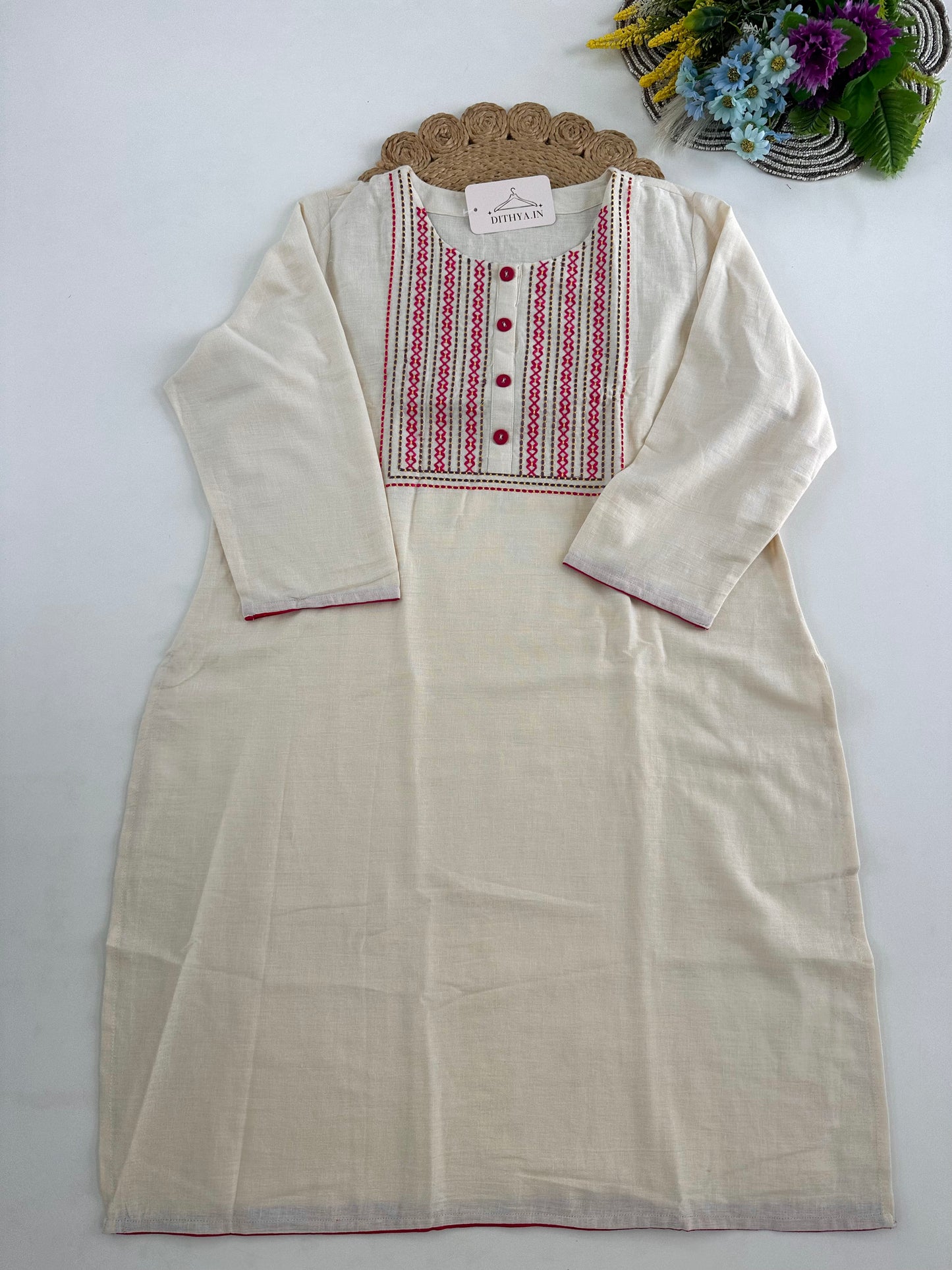 D719-Cotton straight Kurti