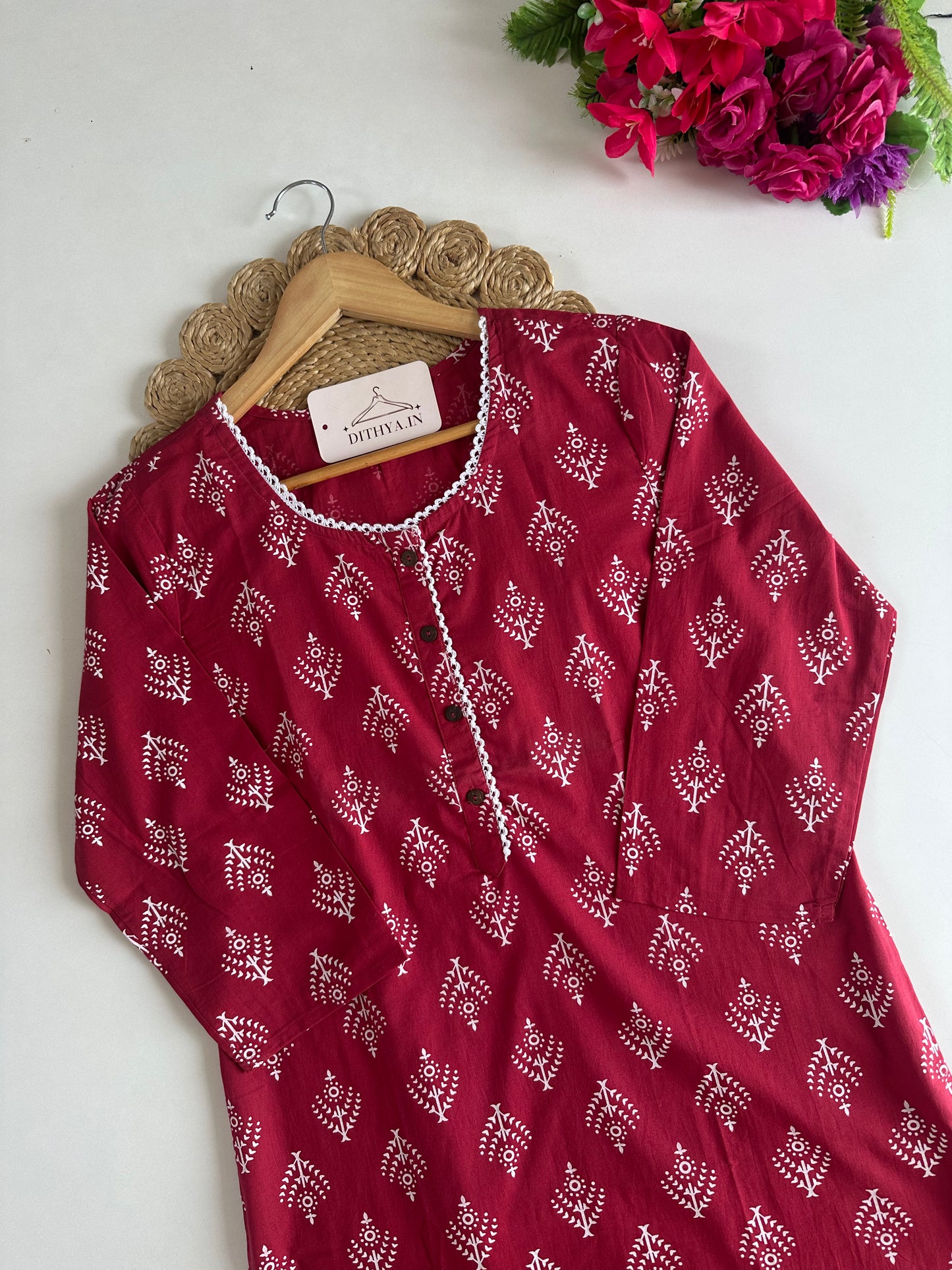 D733-Cotton straight Kurti