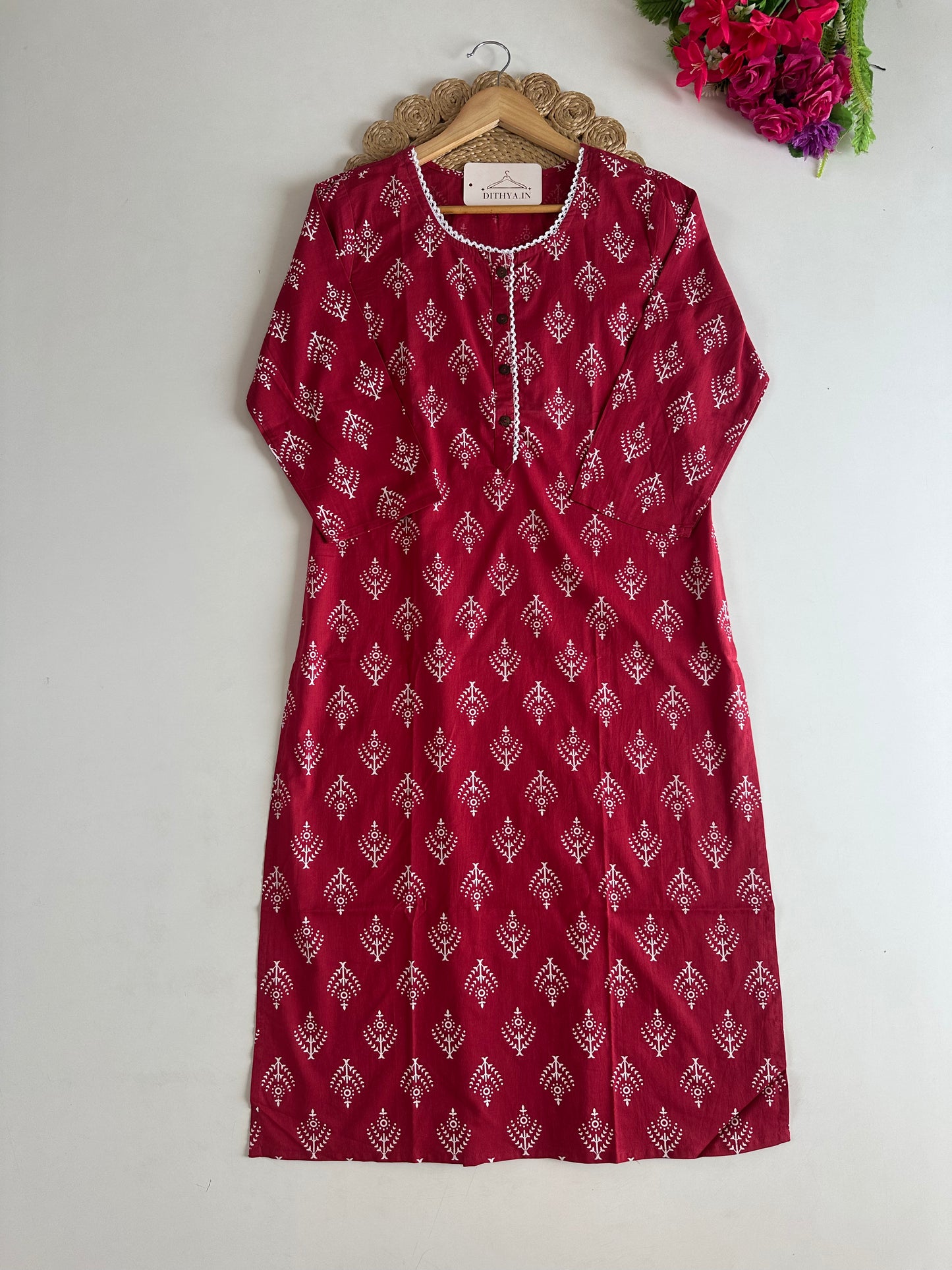 D733-Cotton straight Kurti