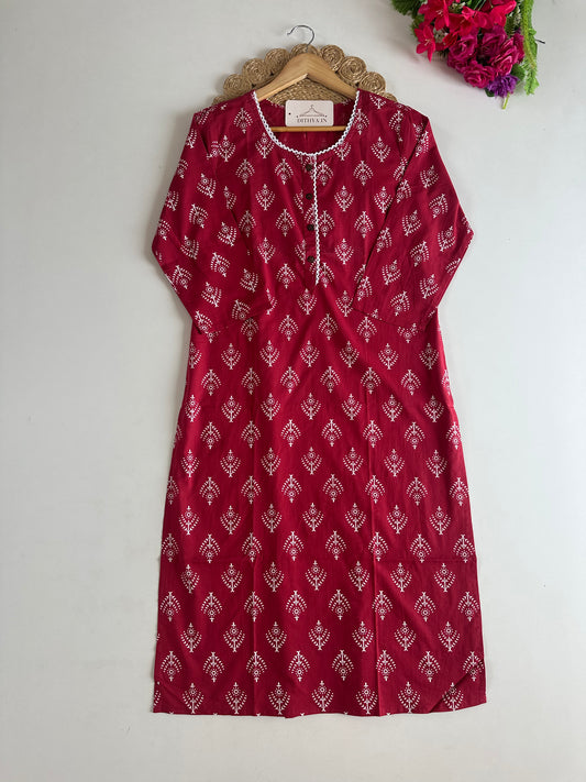 D733-Cotton straight Kurti