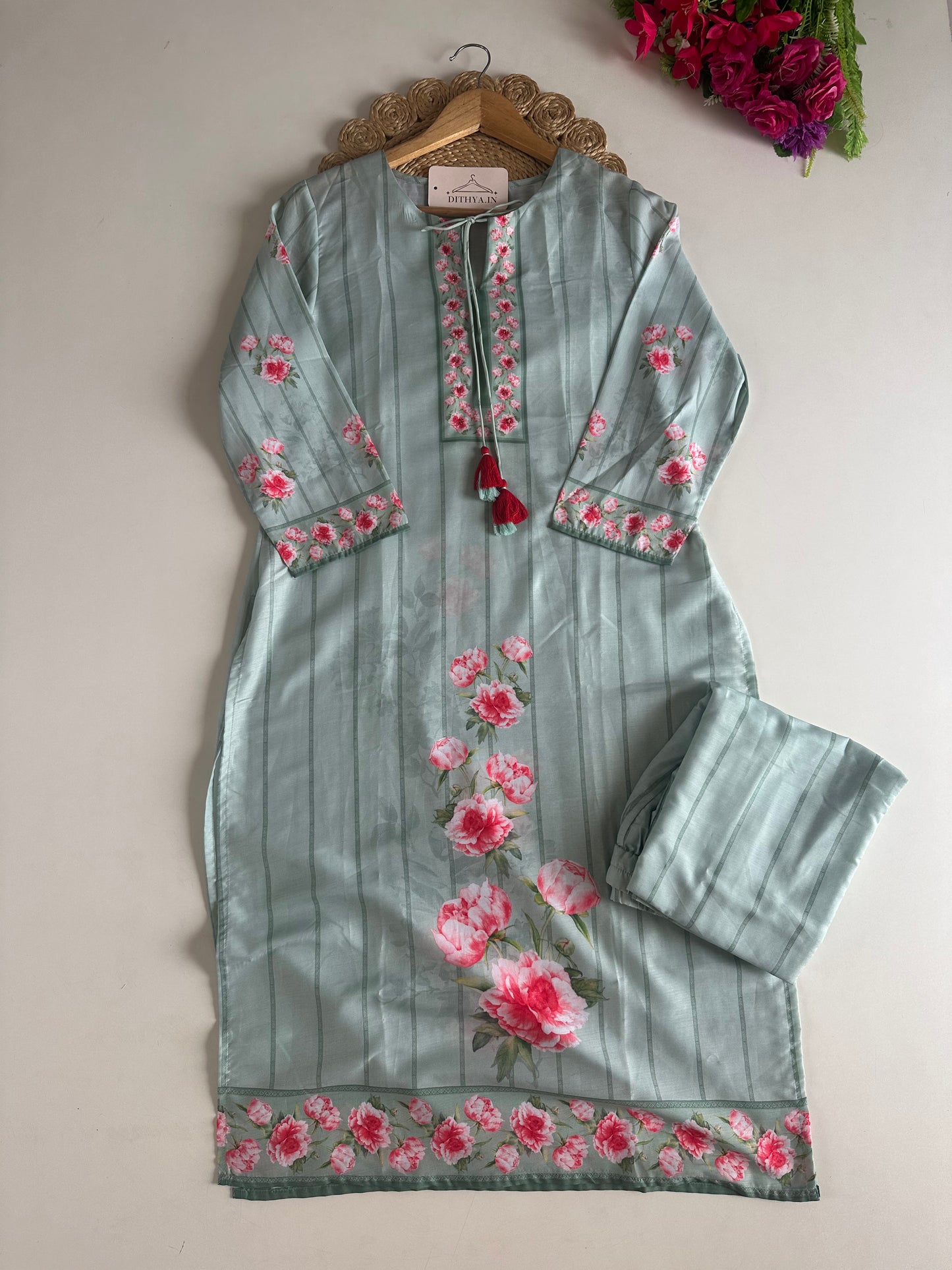 D742-Rayon straight Kurti with pants